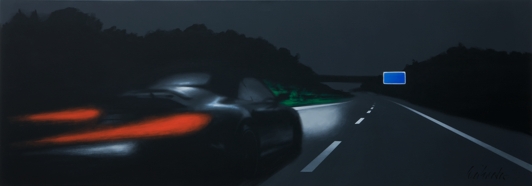 Bei Nacht | 2009 | Acryl auf Leinwand | 70 x 200 cm