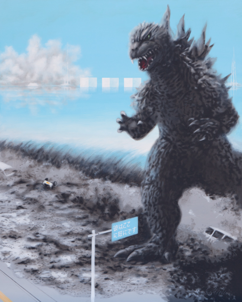 Zusammenhängend 14 (Fukushima, Tsunami, Godzilla) | 2011 | Acryl auf Leinwand | 200 x 160 cm